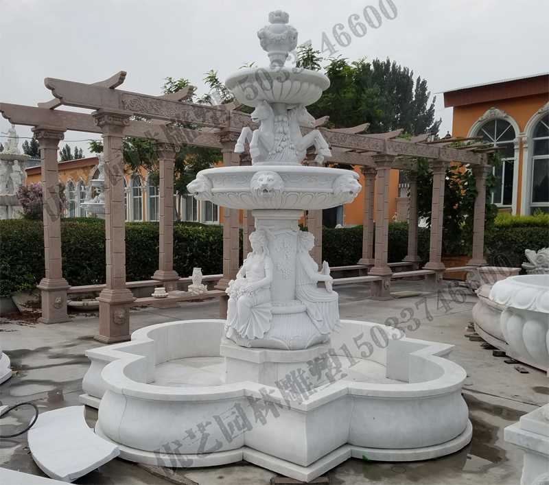 大理石噴泉，歐式人物動(dòng)物噴泉，室外景觀噴泉定制